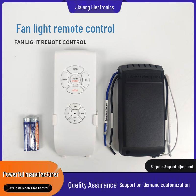 Wireless Remote-Controlled Ceiling Fan Light with Timer and Speed Control, 220V Fan Remote Switch