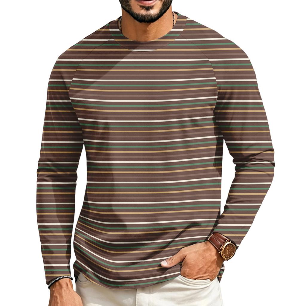 Maglietta da uomo a maniche lunghe raglan con scollo casual per l'uso quotidiano