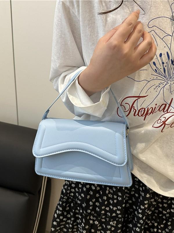 Retro Solid Color Crossbody Bag - Fashionable Simple Design, Commuting Shoulder Handbag, Small Square Shape