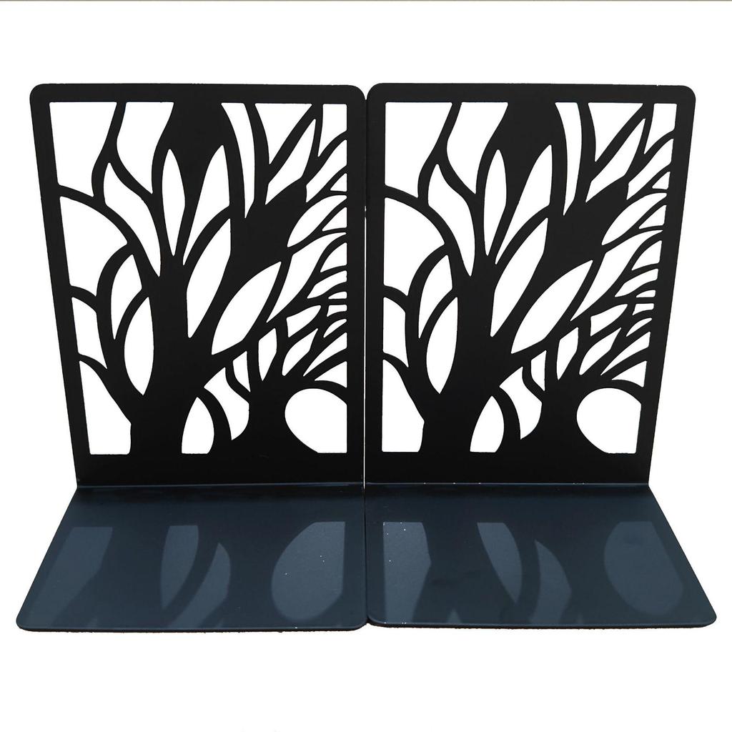 Tree Shadow Skull Metal Bookends - Student Reading Supplies, Retro Hollow Design