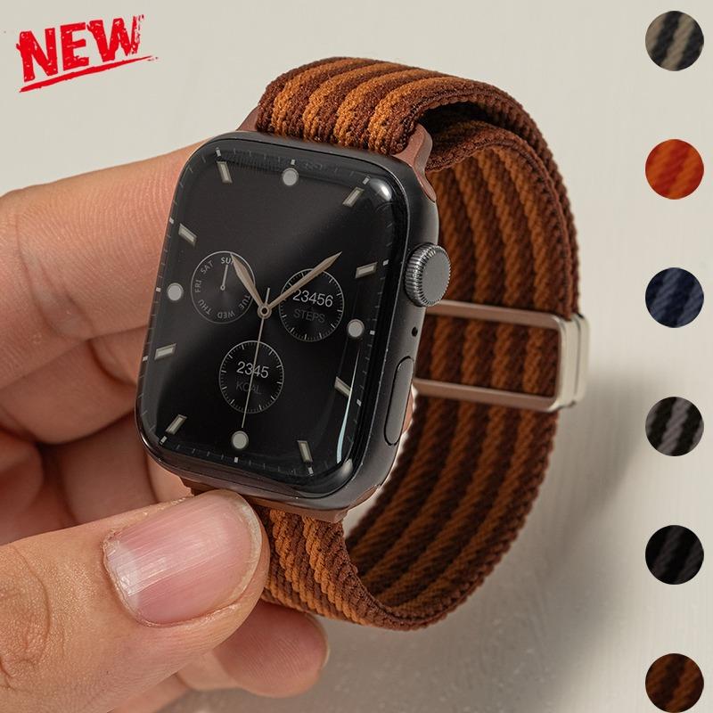 Nylon Braided Band For Apple Watch Series11 10 42mm 46mm 45 41mm 44 40 38mm Magnetic Strap For Iwatch Ultra 3 2 49mm 9 8 7 SE3