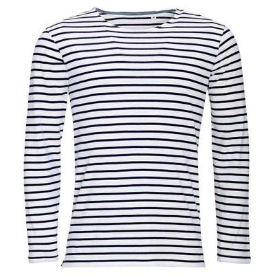 Mens Marine Striped Long-Sleeved T-Shirt