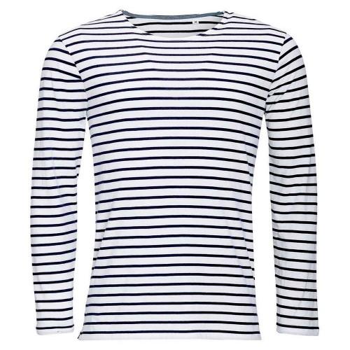 SOLS Mens Marine Striped Long-Sleeved T-Shirt