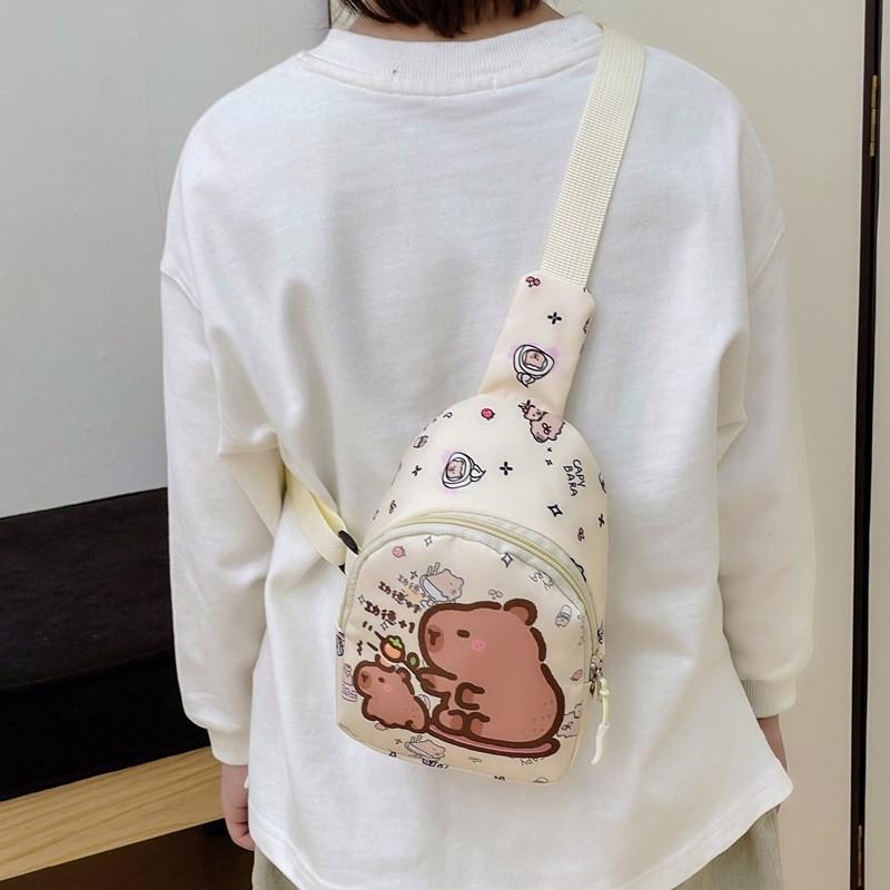 Printed Children Capybara Diagonal Package Polychrome Casual Outdoor Bag Chest