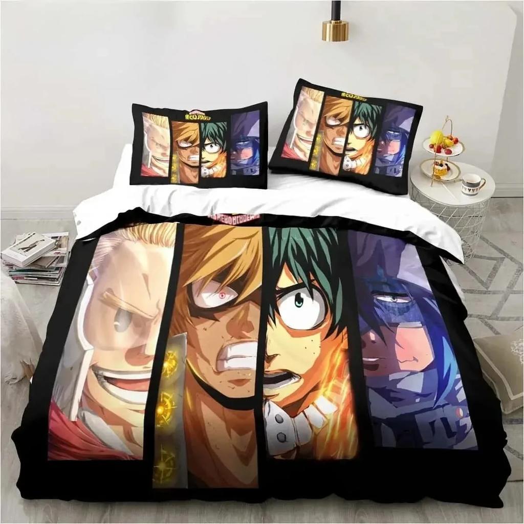 3D Print Bedding Gift Anime My Hero Academia Bedding Set Single Twin Full Queen King Size Bed Set Adult Kid Bedroom Home Textile