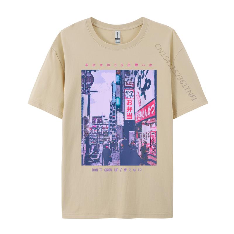 Japanese Retro Vibes Aesthetic Tokyo Fashion Tops Shirts Autumn Camisa Premium Cotton Unisex Tshirt Slim Fit