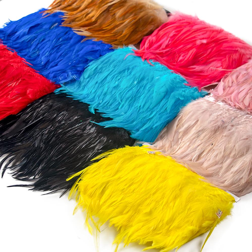 2/5/10 Yards Fluffy Rooster Feather Ribbon Trims 8-12Cm Cock Feathers Fringe Christmas Party Dress Sewing Accessory Plumes Craft