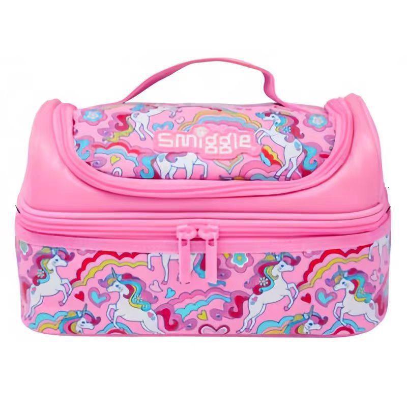 Kids Insulated Lunch Bag School - Double Layer Waterproof Canvas Tote With Handle Large Capacity Leakproof Student Lunchbox