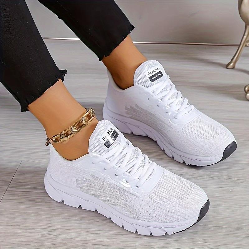 2025 Spring New Flyknit Breathable Running Shoes Sports Women Casual Shoes Soft Bottom Couple Models Men and Women Small White Shoes