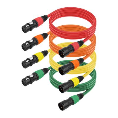 XLR-Kabel, 4er-Pack, Mikrofonkabel, 1,8 m, XLR-Stecker auf Buchse, Mikrofonkabel, Plug and Play, 3-polig, symmetrisch