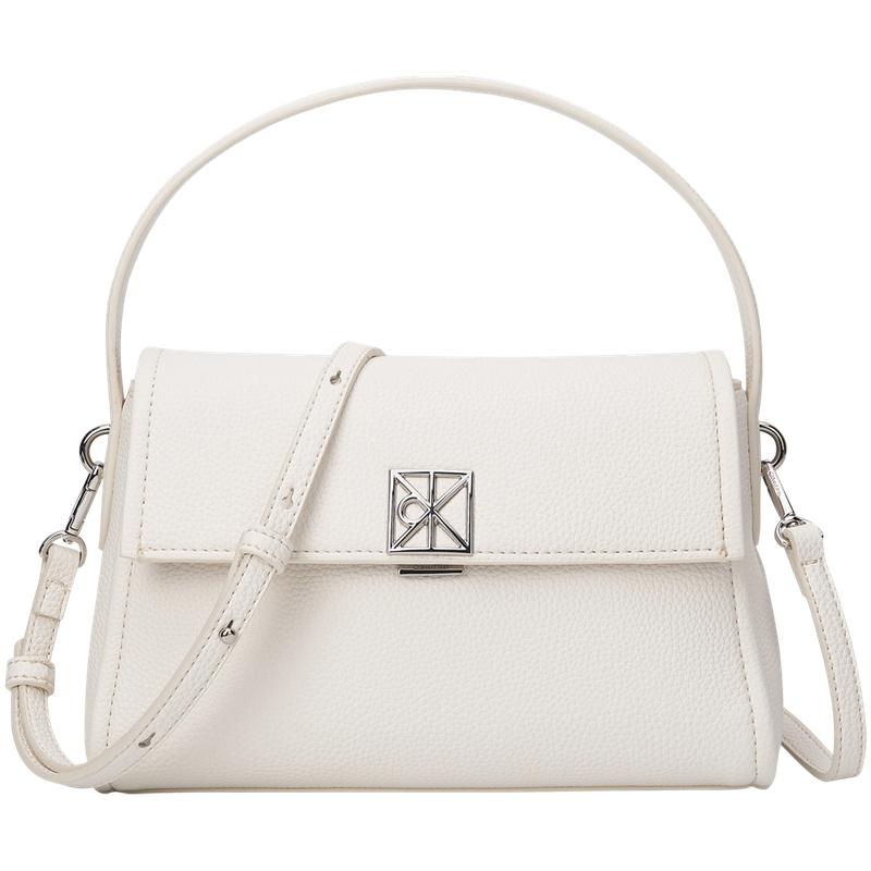 

Calvin Klein Elegant Casual Commuter Monogram Letter Flip Fabric Tote Bag Women bags Moonlight-White 4F3425G-4LX Basic Set (Bag)