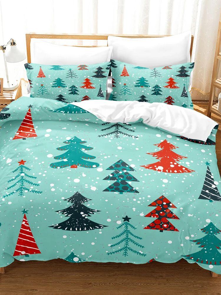 Merry Christmas Duvet Cover Christmas Graffiti Bedding Set Happy New Year Quilt Cover Holiday Gifts Bedroom Decoration