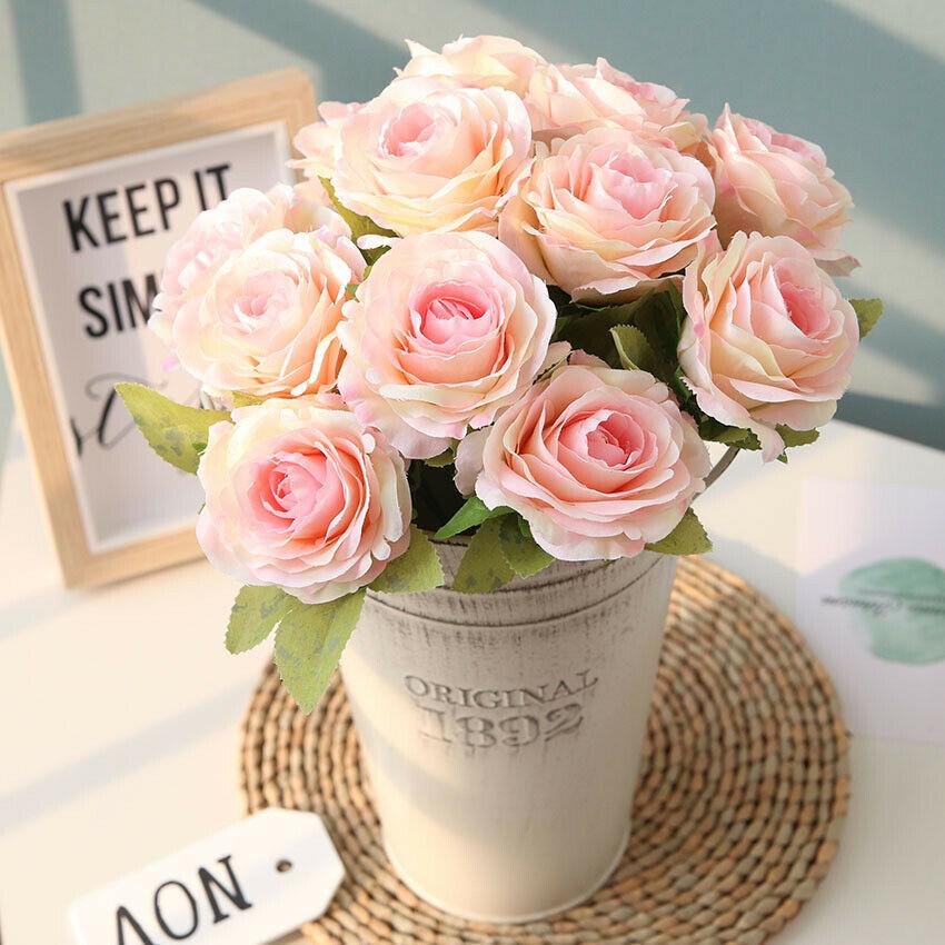 Vase Artificial Flower 12 Heads Rose Bud Artificial Flowers for Wedding Simulation Flower Home Decor Valentine's Gift,Colour:Champagne Color : Champagne Vase Artificial Flower 12 Heads Rose Bud Artificial Flowers for Wedding Simulation Flower Home Decor Valentine's Gift,Colour:Champagne Color : Champagne