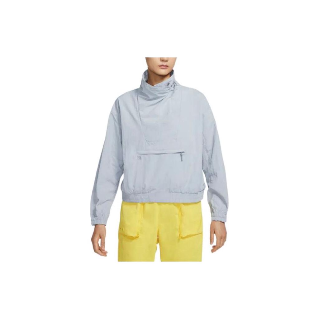 Nike Sportswear Tech Pack Solid Zip Pocket Woven Collar Jacket Women Jacket Silver-Grey DQ6658-012