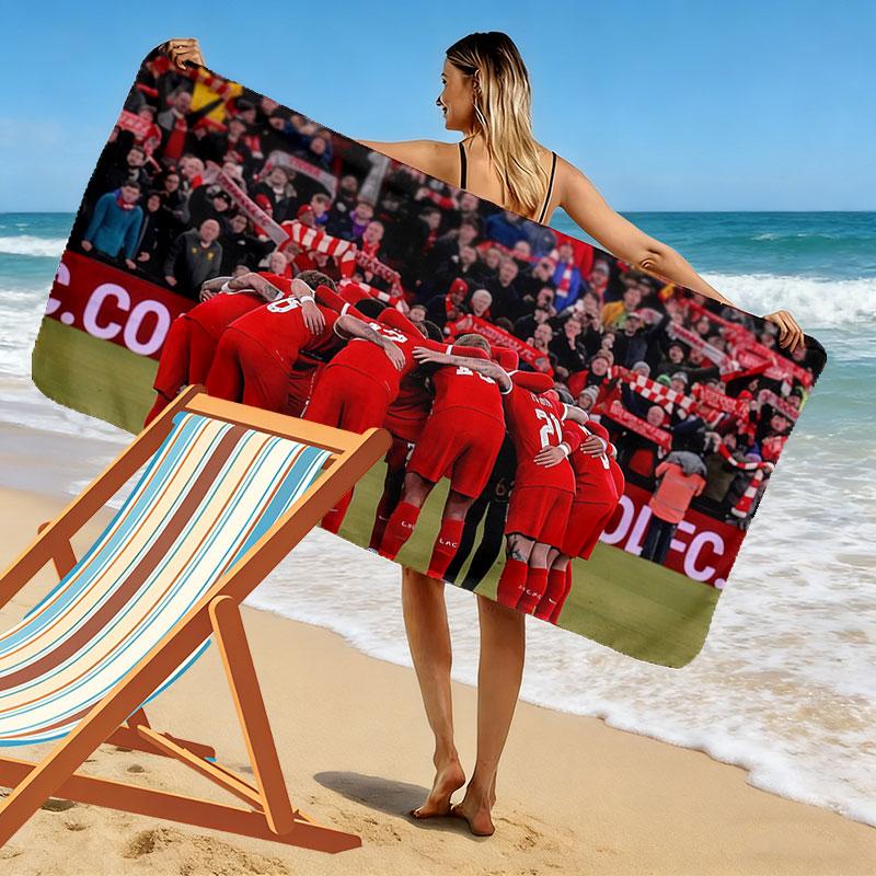 Πετσέτα Παραλίας με Σχέδιο Liverpool, Μεγάλη Μαλακή Πετσέτα Γρήγορου Στεγνώματος για Παραλία Κάμπινγκ Κολύμπι