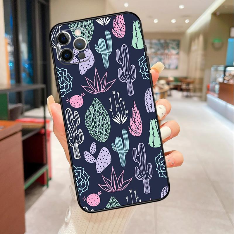 

Cactus Pattern Phone Case For iPhone 17 Air 16 15 13 11 12 14 Pro Max mini 15 16 Plus 16e Protective Cover iPhone 15 Pro