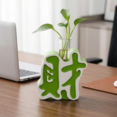 Mach ein Vermögen Hydroponischer Pflanzenbehälter Chinesische Schriftzeichen Aromatherapie-Ornament Geschenk