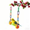 Colorful Bird Hanging Swing Wear-Resistant with Hooks Swing Stand Plastic with Bells Bird Interactive Swing Bird Cage Decoration