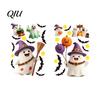 Removable Glass Stickers 2Pcs Cute Ghost Halloween Static Window Stickers, PVC Waterproof Cartoon Pumpkin Bat And Wall Decor Star Decals, Reusable