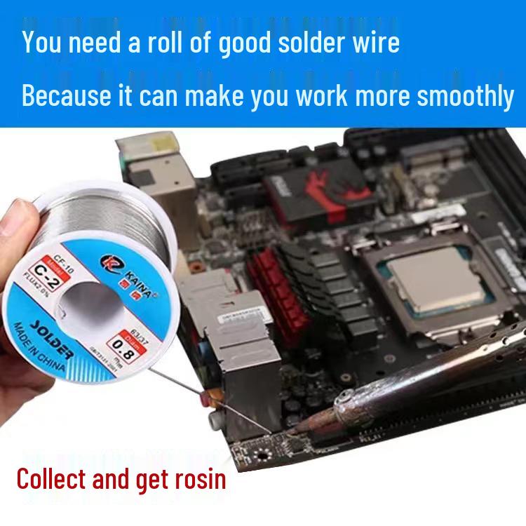 

Kaina High Purity No-Clean Rosin Core Solder Wire, 0.8mm, 450g 80g 0.8mm Low Temp