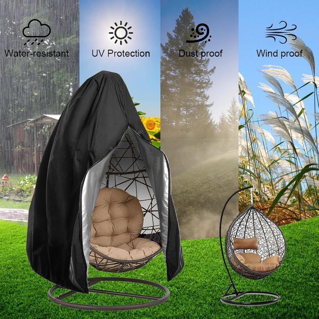 Patio Egg Chair Cover, Extra Large Double Egg Chair Cover for Outdoor Furniture, Heavy Duty Swing Hanging Egg Chair Cover Waterproof, Anti-UV,
