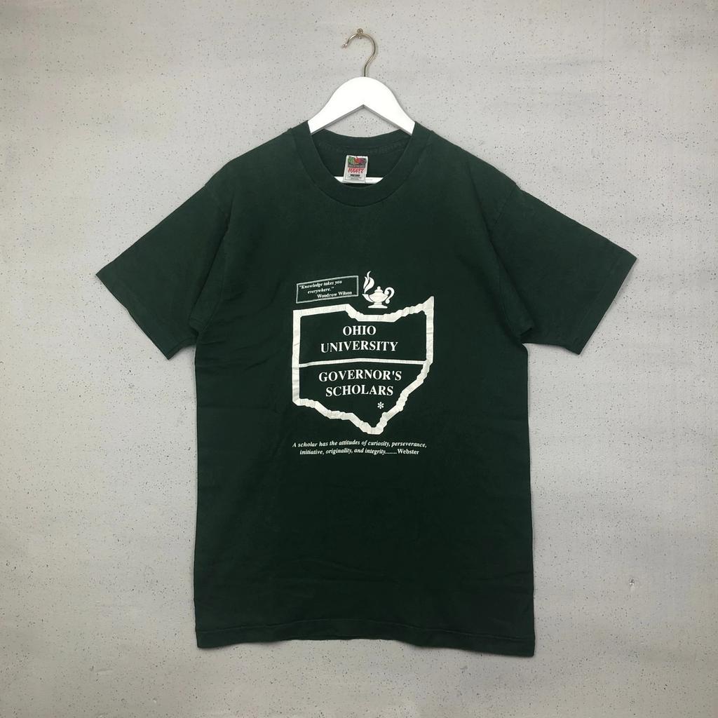 Vintage 90s FOTL Ohio University 1997 Single Stitch T-Shirt in Forest Green L