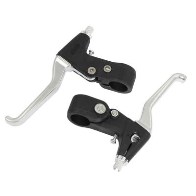 ACROPIX Universal Black Silver Tone Bicycle Parts Left and Right Brake Levers - Set of 2