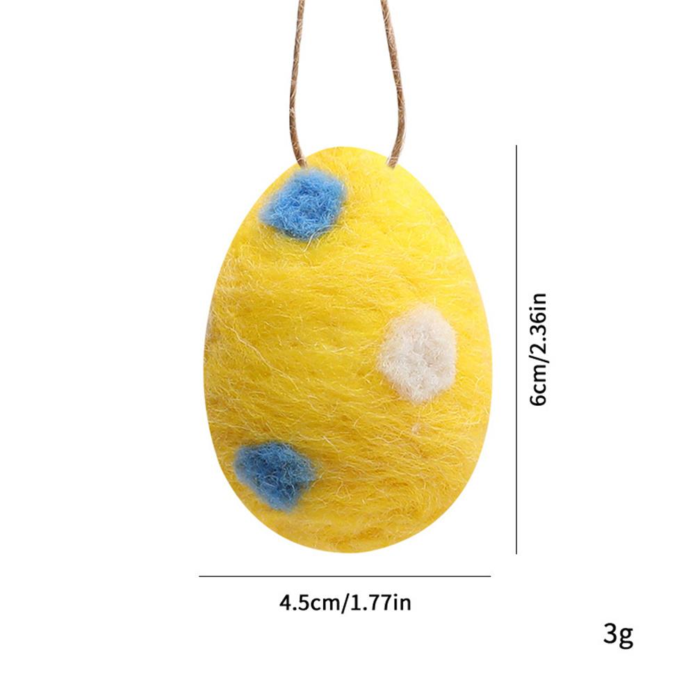 Wool Felt Foam Easter Eggs Happy Easter Hanging Ornaments Decorations Painted Flower Dot Eggs Pendant DIY Craft Gift Home Decor