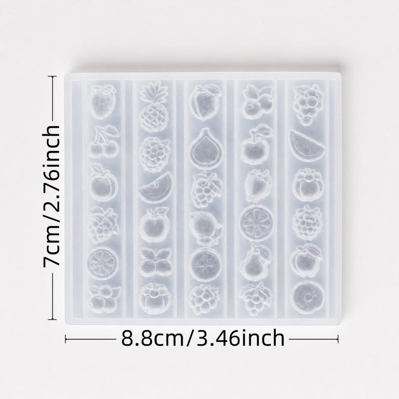 Silicone Nail Art Charm Mold Washable Reusable Angel Heart Fruit Patterns for DIY Manicure Gift for Nail Lovers