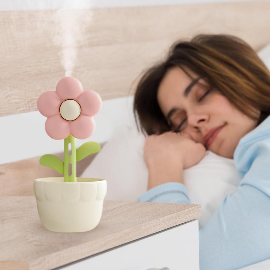 Cute Flower Humidifier Portable 300ml Flower Cute Humidifier Aromatherapy Diffusers For Bedroom Car Toddler Elderly Hotel