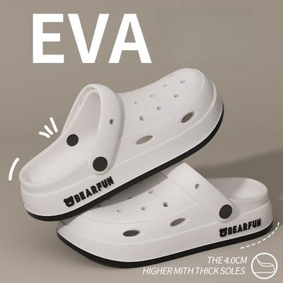 Baotou Hole Shoes Women's Cute Slippers Cartoon Sandals Summer Couple Breathable Thick-soled Beach Shoes Men