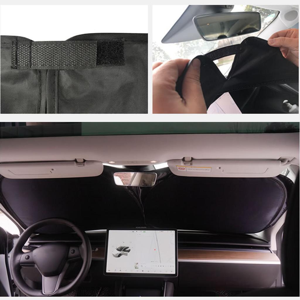 Car Windshield Sun Shade with Storage Pouch Durable 240T Material Car Sun Visor for UV Rays and Sun Heat Protections