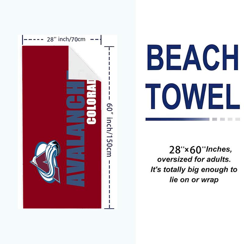 Colorado Avalanche Logo Print Beach Towel, Large Soft Quick Dry Towel for Beach Camping Swimming