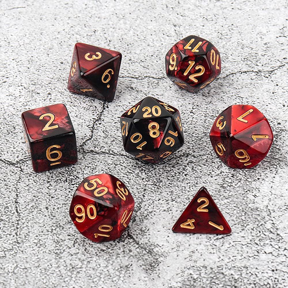 Polyhedral Dice 42 7 6 for Mythic Tabletop and Card Includes Storage Bag Set, Dice, Sizes, Acrylic, Colors, D20, D12, D10, D8, D6, D4, Role-Playing,