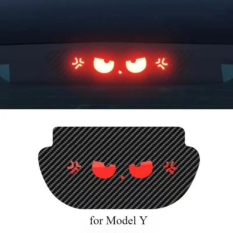 1PC Car Stickers Top Tail Light Emblem For Tesla Y Stickers Auto Mounted Brake Light Projection Board Decal for Tesla Model 3
