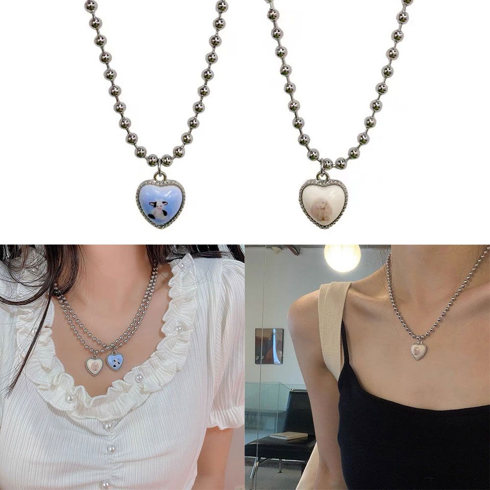 

New Women Jewelry Lovely Beads Cow Rabbit Heart Shape Chains Pendant Necklaces
