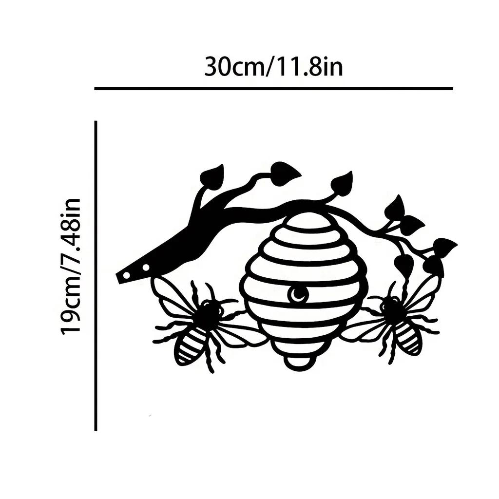 

1 шт. кованый железный садовый колышек-силуэт – уличный улей на ветке, идеально подходит для домашнего декора, газона, заднего двора, патио бежевый