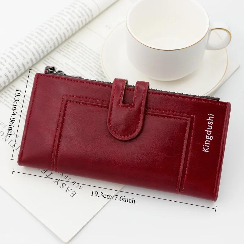 Portefeuille Long Mode Femme - Style Européen Américain Cuir PU Multi-Cartes, Poche pour Téléphone Incluse
