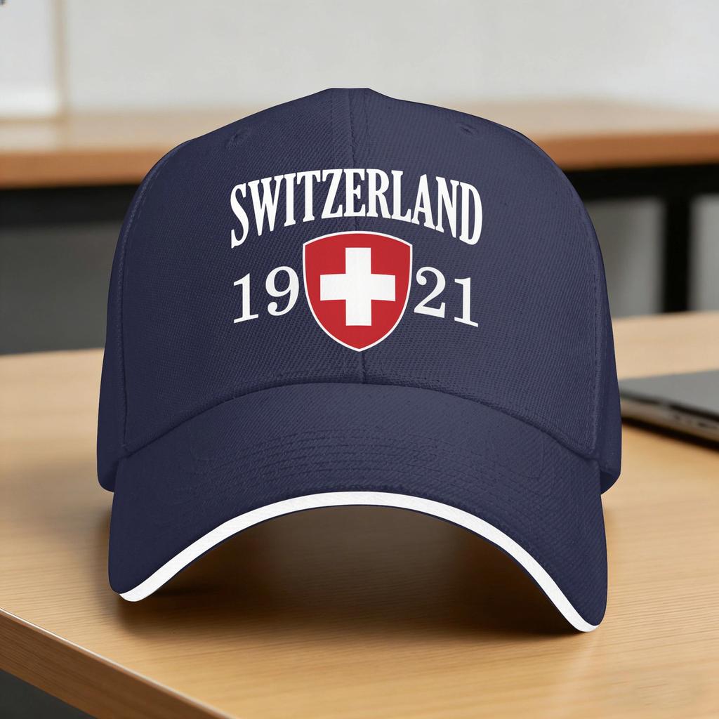 Swiss Switzerland Flag Sun Baseball Cap Summer FeUnisex Unisex  Print Trucker Hat High Quality Stylish Outdoor Sport Baseball Caps