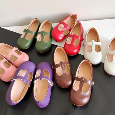 Children Spring/autumn New Girls Foreign Style All Vintage Leather Shoe Grandma Shallow Mouth Mary Jane Shoes Zapatos Para Niñas