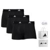 Adidas Letter Quick-Dry Boxer Briefs 3-Pack Men Underwear Black 4A1M02-000