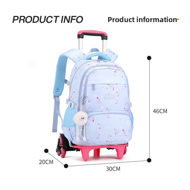 Zaino Scolastico per Bambini Zaino con Ruote per Ragazze Zaino con Ruote Zaino Scolastico per Studenti Con Ruote Trolley Borsa per Libri Bagaglio da Viaggio