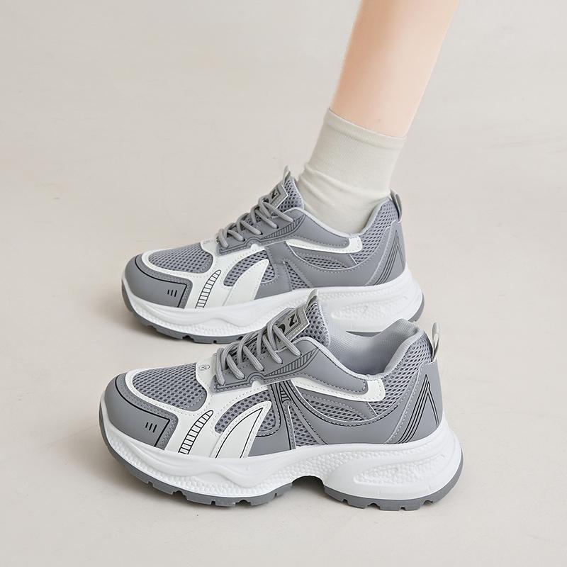 New Spring And Autumn Casual Thick-Soled Daddy Women'S Shoes Lightweight And Versatile Retro Mesh Fashion Sneakers