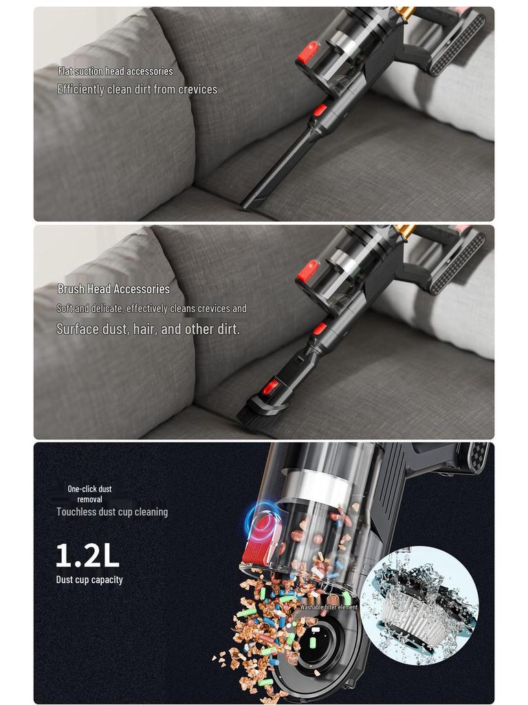 High-Suction 650W Wireless Handheld Vacuum Cleaner (40Kpa)