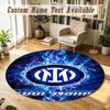 Round Rug Custom NameInter Milan Pattern Non Slip Carpet Home Floor Decor