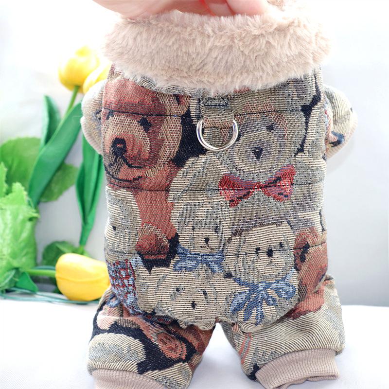 Dog Clothes Four-legged Cotton Coat Teddy Bichon Schnauzer Winter Warm Small Puppy Pomeranian VIP Autumn And Winter Clothing