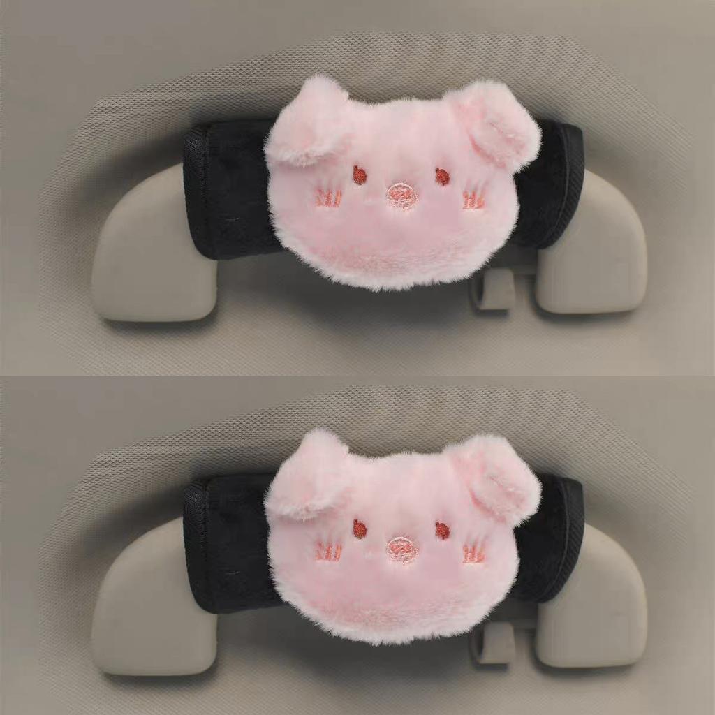 Cute Cartoon Panda Doll Car Interior Door Handle Cover Universal Plush Handbrake Case Protector Auto Roof Holder Protection