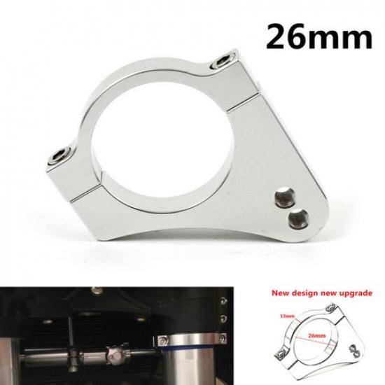 26mm Silver CNC Aluminum Alloy Motorcycle Steering Damper Fork Bracket Holder