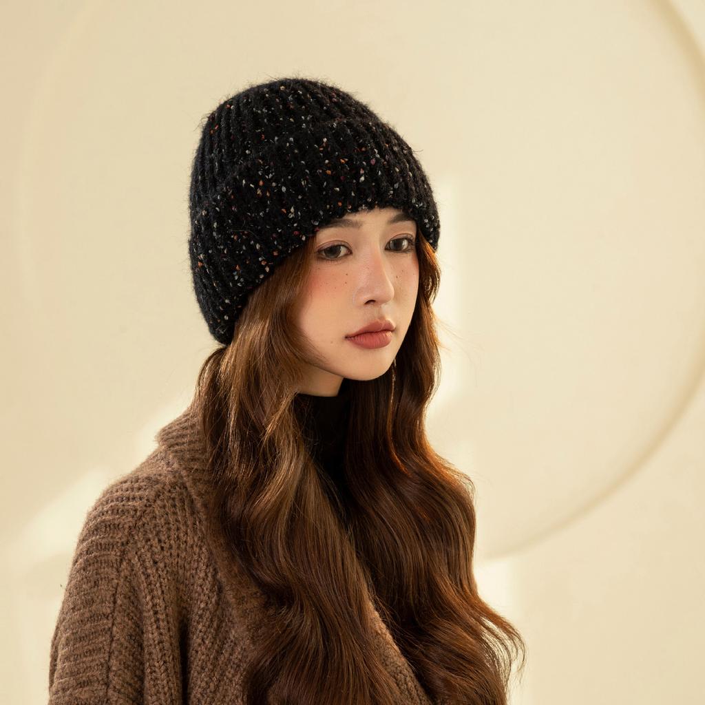 Knitted wool hat winter thickened warm ear protection pullover hat fashion casual versatile big head circumference cold hat