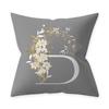 Grey Alphabetic Cushion Cover Polyester Cushion Cover Flowery Print Sofa Decoration Cushion  Home Decor Pillow Cover 45x45cm